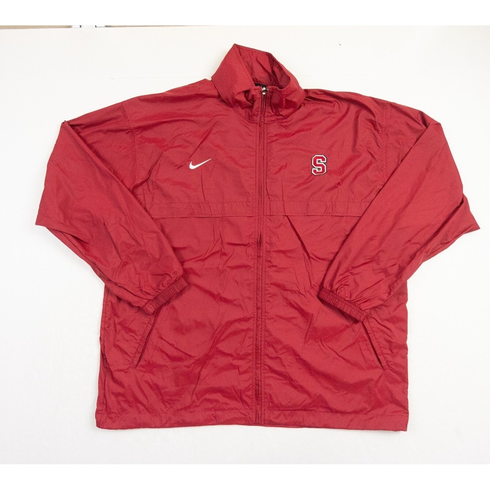 Vintage Stanford University Jacket Mens Large Red Windbreaker Nike 90s Y2K Adult